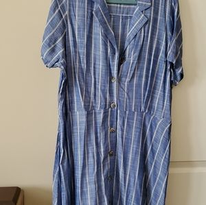 NWOT Chambray with white stripes dress.